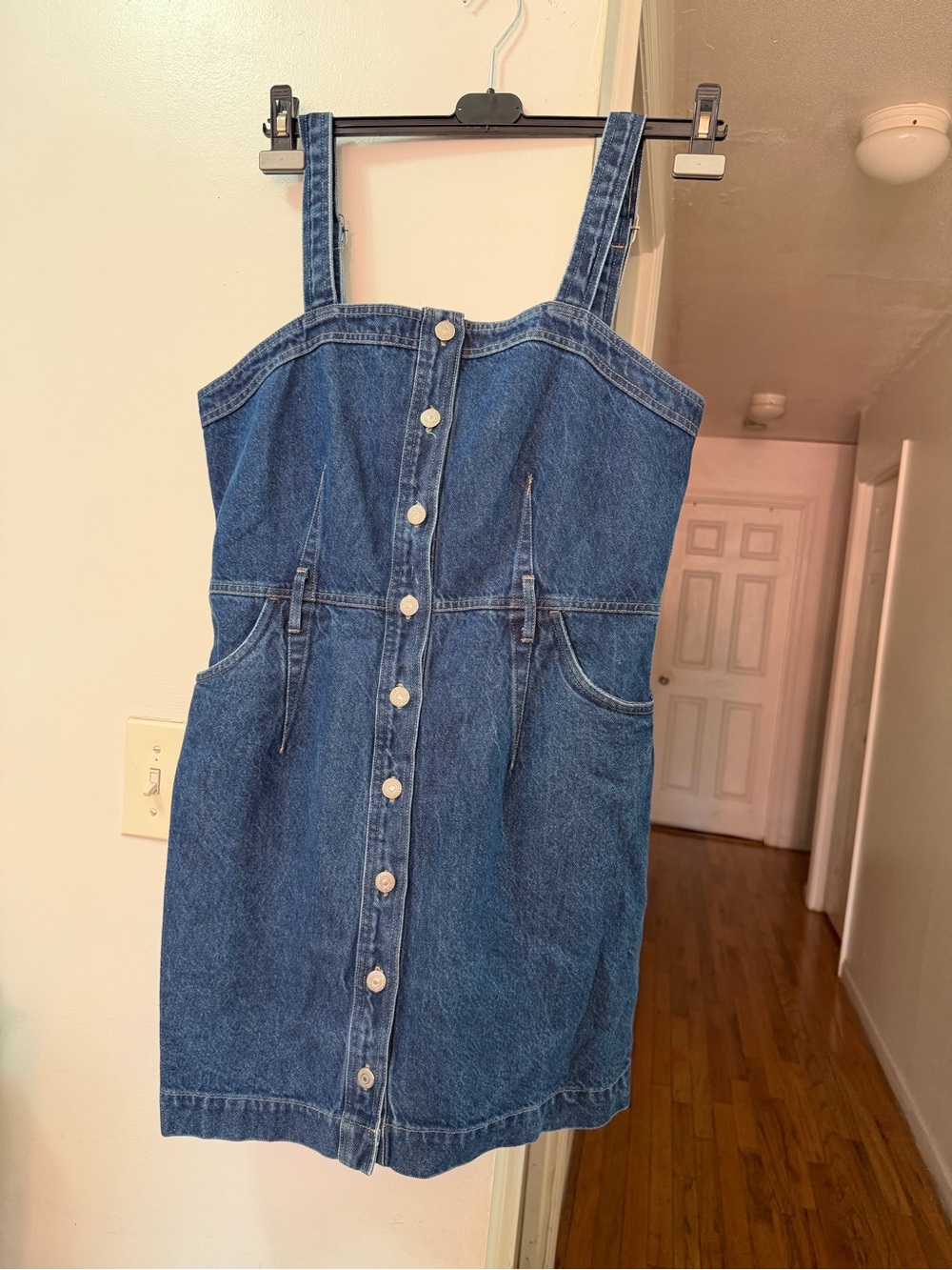 Levi's Dark Blue Denim Button-Front Mini Dress